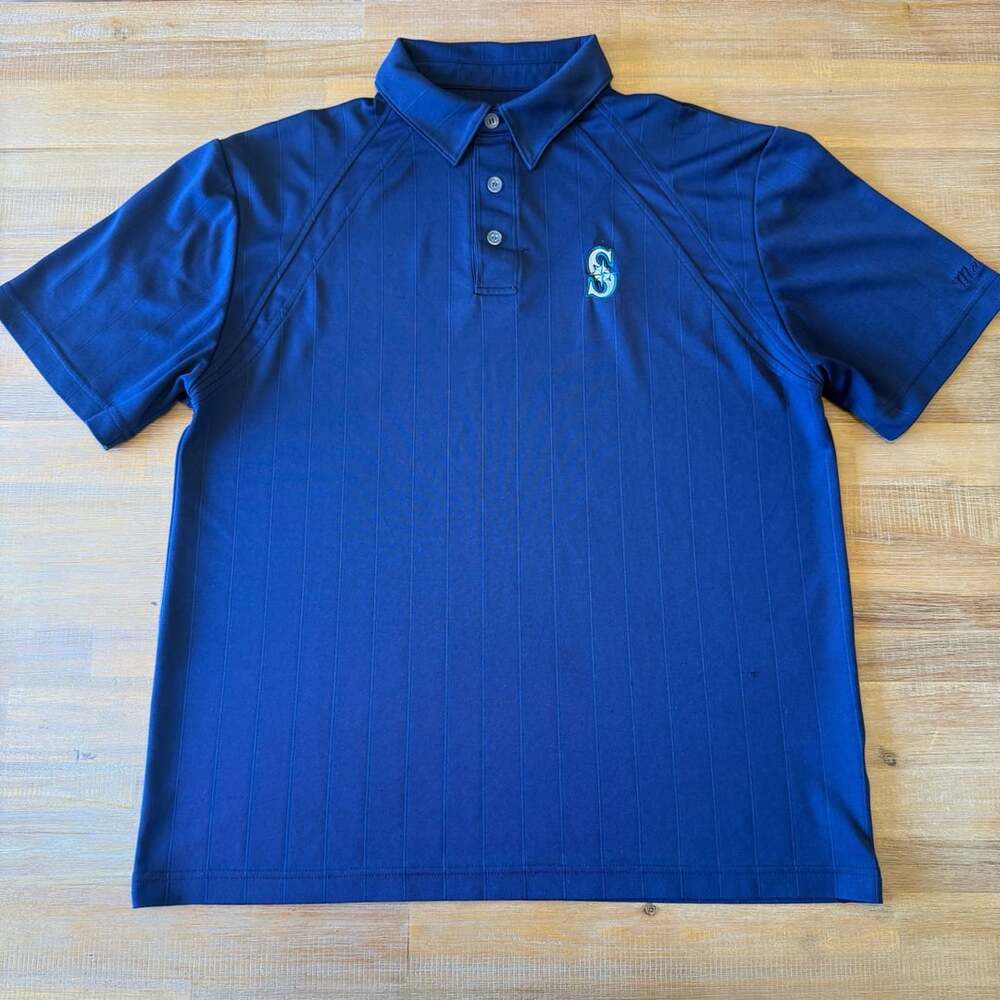 MLB Genuine Merchandise Seattle Mariners Polo Size L Blue